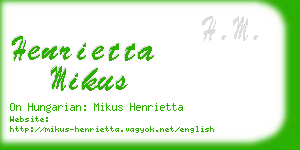 henrietta mikus business card